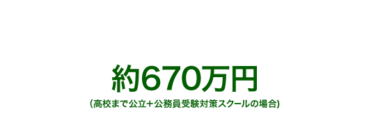 消防士になるには？　約670万円（高校まで公立＋公務員受験対策スクールの場合)